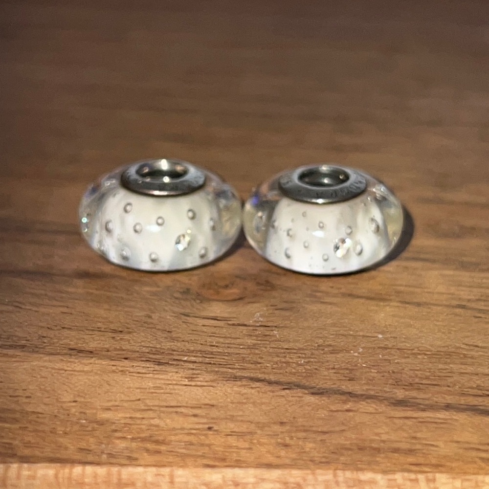 Pandora White Effervescence Murano